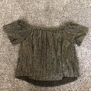 Lush Metallic Off the Shoulder Top